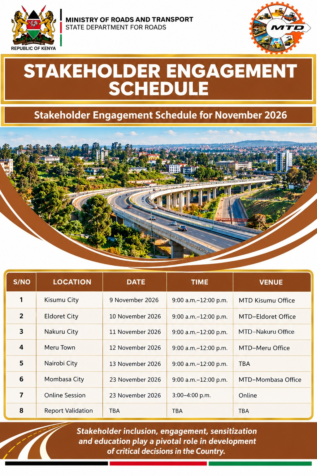 ACCESSION FOR STAKEHOLDER ENGAGEMENT SCHEDULE