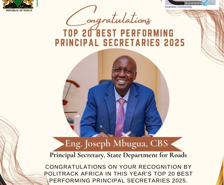 PS Eng. Joseph Mbugua Ranked Among Kenya’s Top 20 Best Performing Principal Secretaries